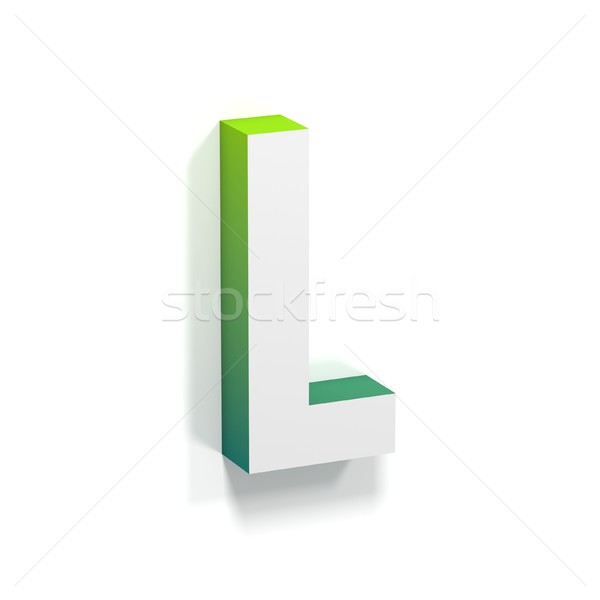 Green gradient and soft shadow letter L Stock photo © djmilic