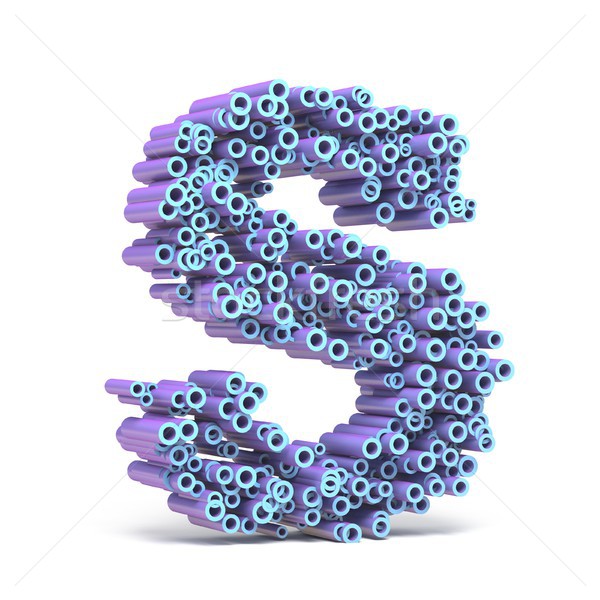 Purple blue font made of tubes LETTER S 3D Stock photo © djmilic