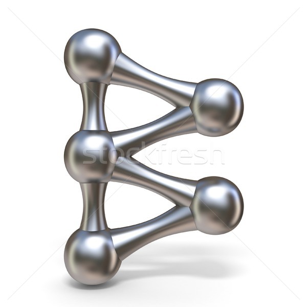 Stock photo: Steel molecular font Letter B 3D