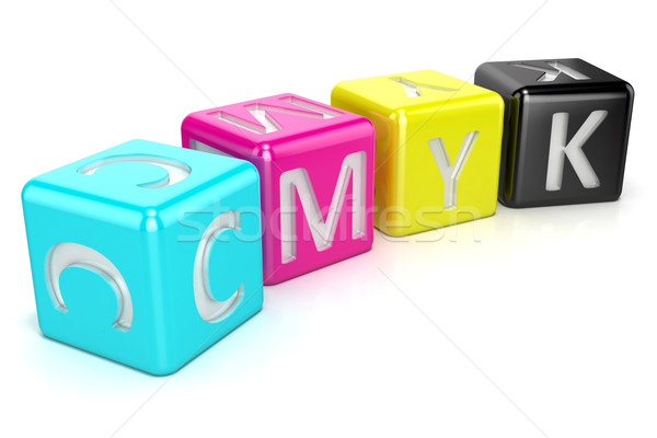 CMYK cubes. Abstract 3D Stock photo © djmilic
