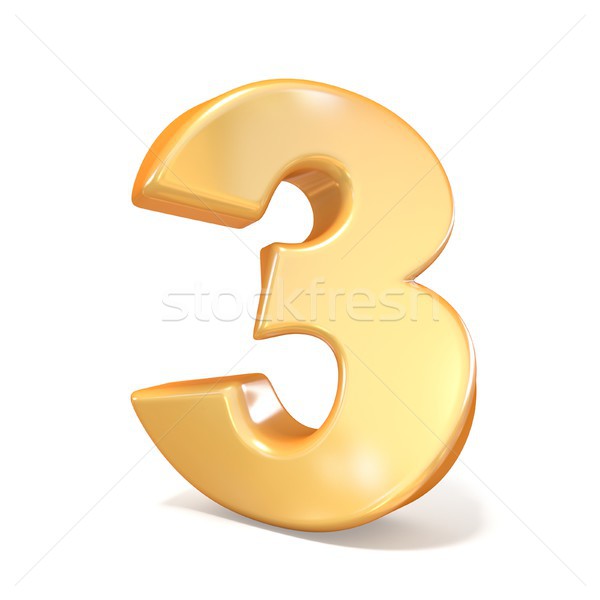 Orange twisted font number THREE 3 3D Stock photo © djmilic