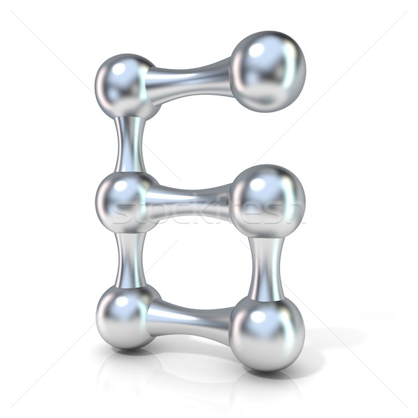 Molecular font numerical digits collection, 6 - SIX. 3D Stock photo © djmilic