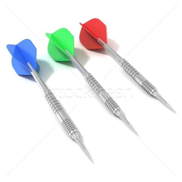 Set of darts, isolated on white background. Side view. 3D Stock photo © djmilic