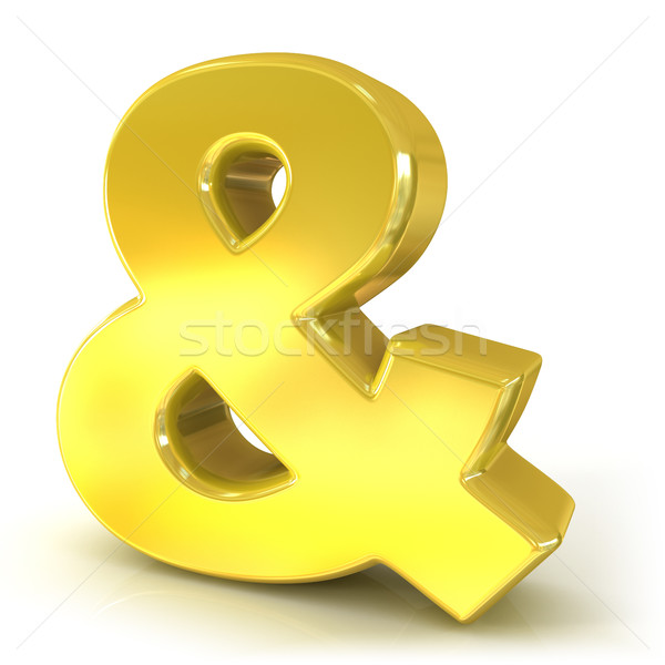 Ampersand 3D golden sign Stock photo © djmilic