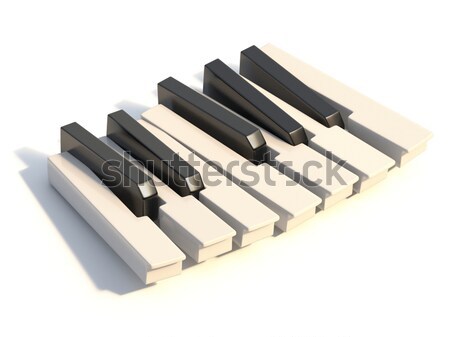Bianco nero tasti del pianoforte uno 3D rendering 3d illustrazione Foto d'archivio © djmilic