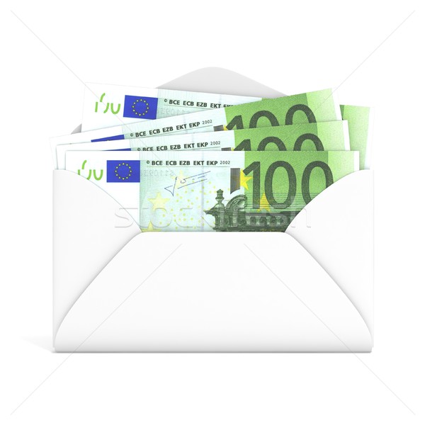 Euros in envelope. Front view. 3D Stock photo © djmilic