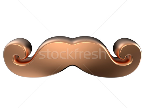 Bronze moustache 3D rendu 3d illustration isolé Photo stock © djmilic
