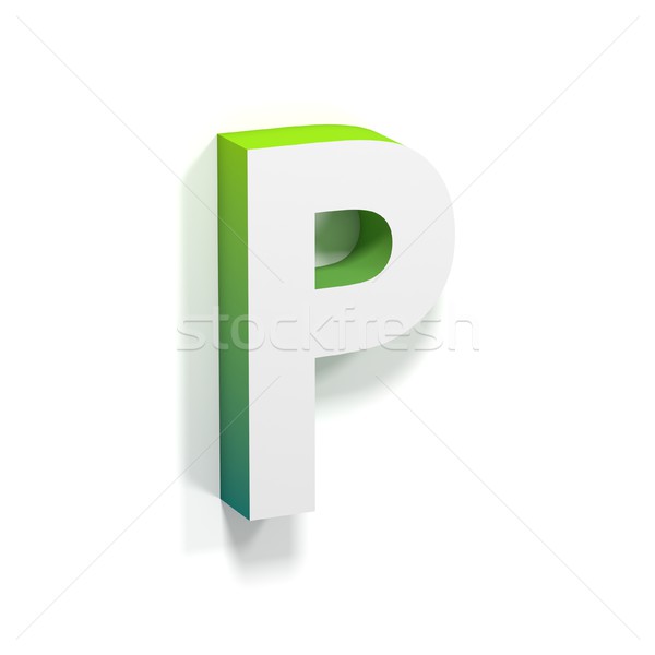 Green gradient and soft shadow letter P Stock photo © djmilic