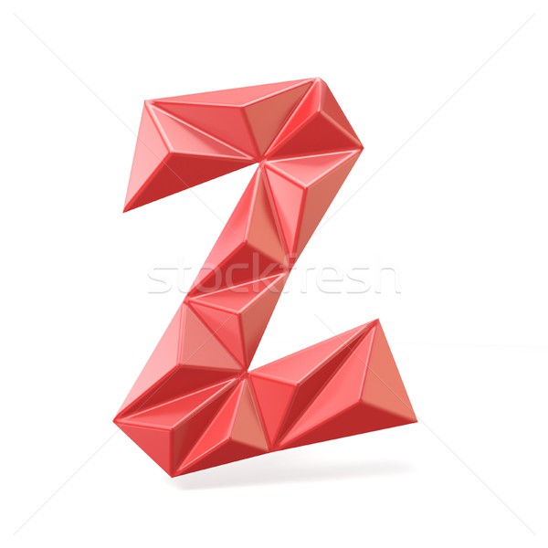 Red modern triangular font letter Z. 3D Stock photo © djmilic