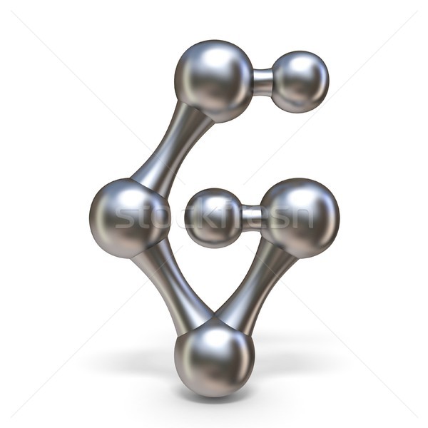 Acél molekuláris betűtípus g betű 3D 3d render Stock fotó © djmilic