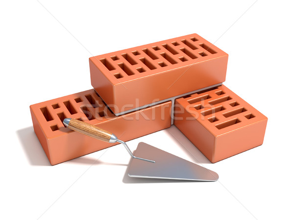 Concept of building the brick wall, made of bricks with rectangu Stock photo © djmilic