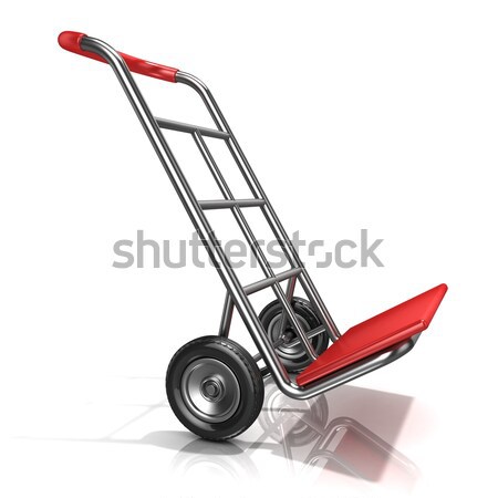 An empty hand truck, isolated on white background. 3D Stock photo © djmilic