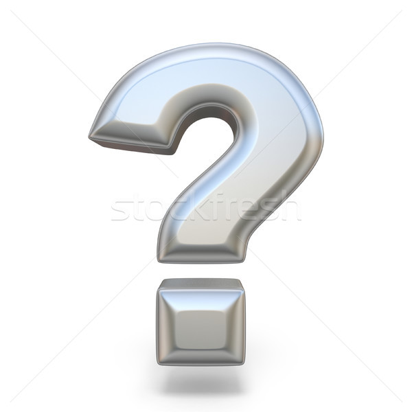 Stock photo: Silver question mark 3D