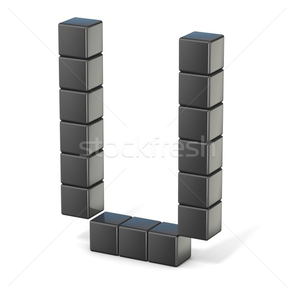 8 bit font. Capital letter U. 3D Stock photo © djmilic