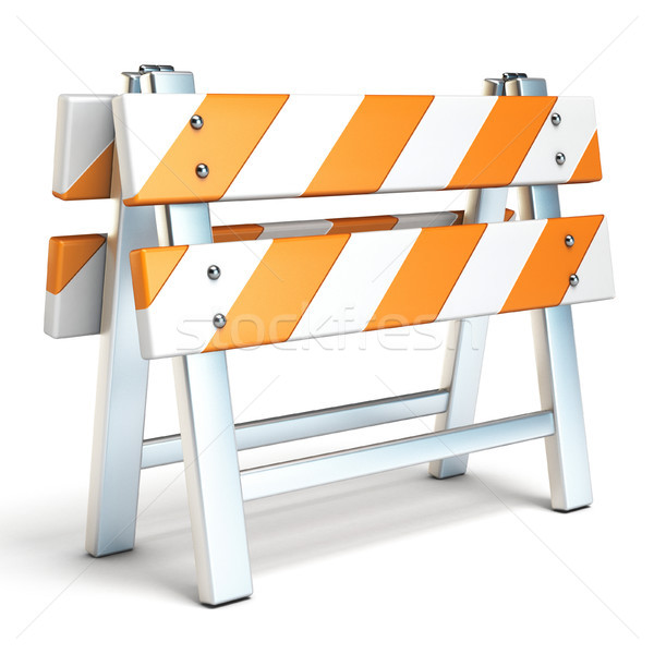 Under construction barrier side view 3D Stock photo © djmilic