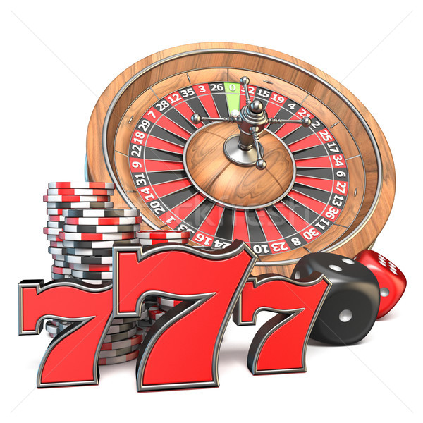 Roulette dobbelstenen gokken chips 3D 3d render Stockfoto © djmilic