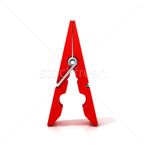Red clothes pin. Opened standing Stock photo © djmilic