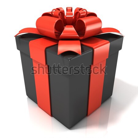Black gift box isolated Stock photo © djmilic