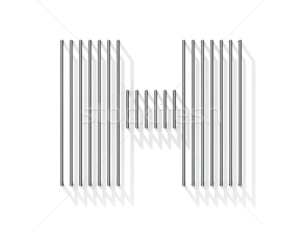 Silver, steel wire font. Letter H Stock photo © djmilic