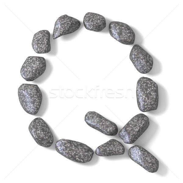 Font made of rocks LETTER Q 3D Stock photo © djmilic