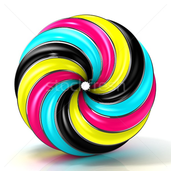 CMYK abstract circular sign, with shine edges Stock photo © djmilic