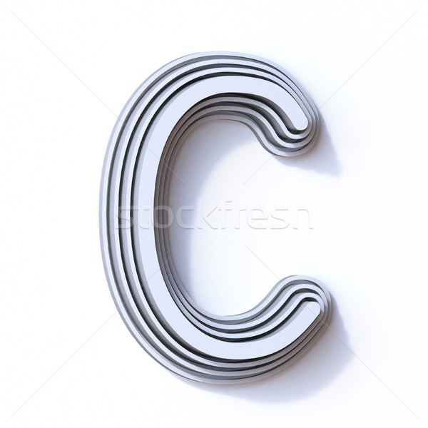 Drie stappen doopvont letter c 3D 3d render Stockfoto © djmilic