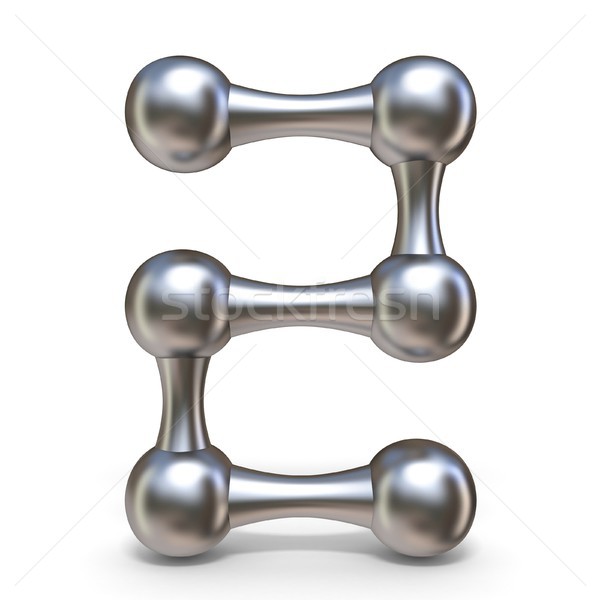 Stahl molekularen Schriftart Zahl zwei 3D Stock foto © djmilic