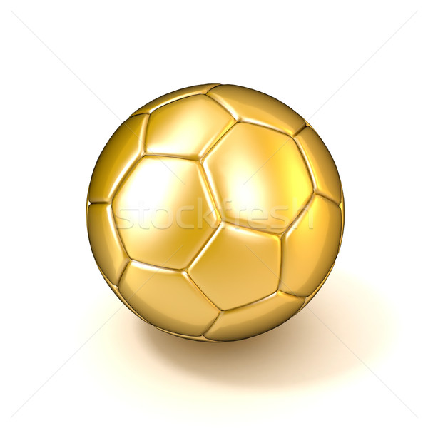 Foto stock: Dourado · futebol · futebol · isolado · branco · 3D