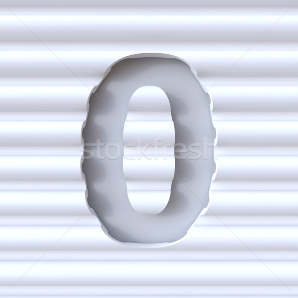 Cut out font in wave surface NUMBER 0 ZERO 3D Stock photo © djmilic