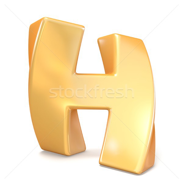 Orange twisted font uppercase letter H 3D Stock photo © djmilic