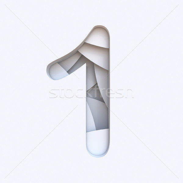 White abstract layers font Number 1 ONE 3D Stock photo © djmilic
