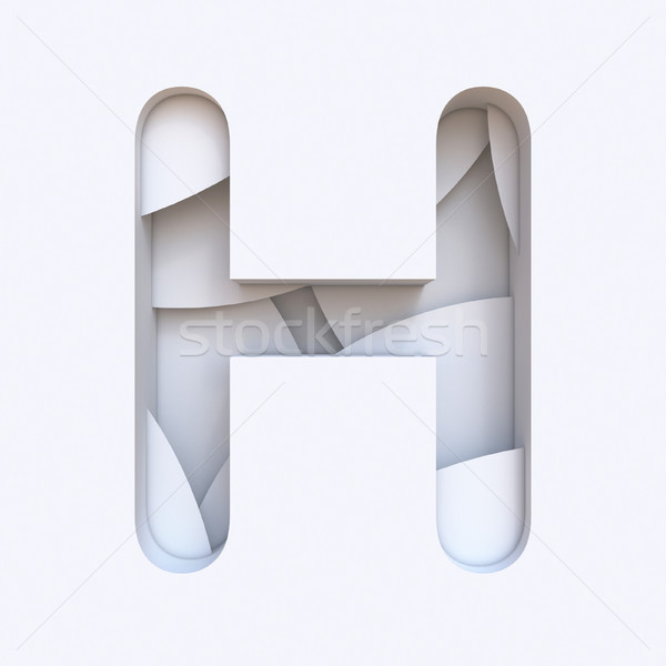 White abstract layers font Letter H 3D Stock photo © djmilic