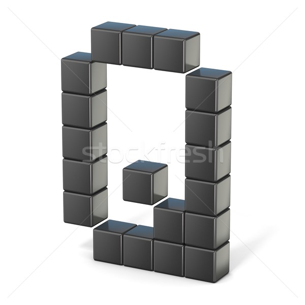 8 bit font. Capital letter Q. 3D Stock photo © djmilic