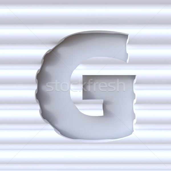 Cut out font in wave surface LETTER G 3D Stock photo © djmilic