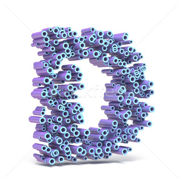 Purple blue font made of tubes LETTER D 3D Stock photo © djmilic