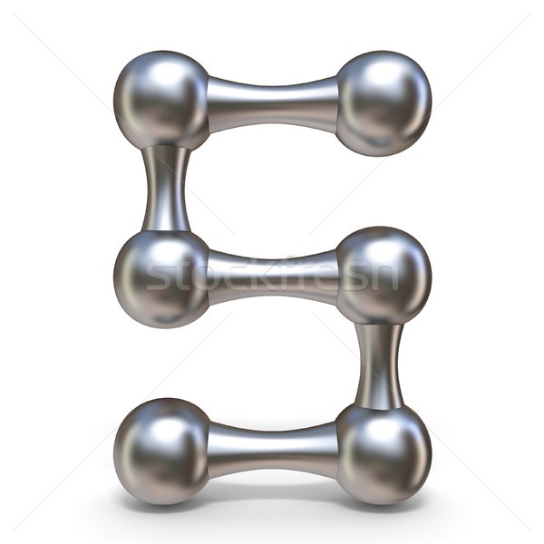 Steel molecular font Number 5 five 3D Stock photo © djmilic