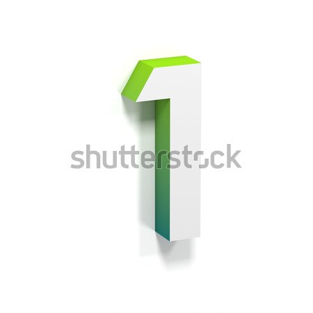 Green gradient and soft shadow number ONE - 1 Stock photo © djmilic