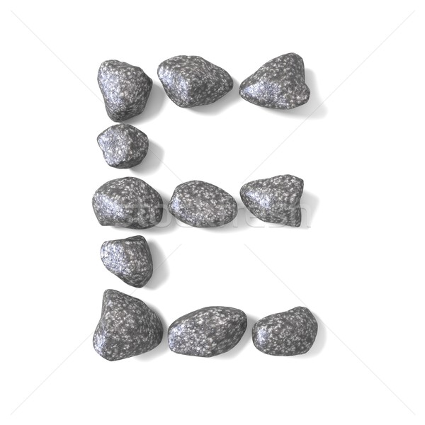 Font made of rocks LETTER E 3D Stock photo © djmilic