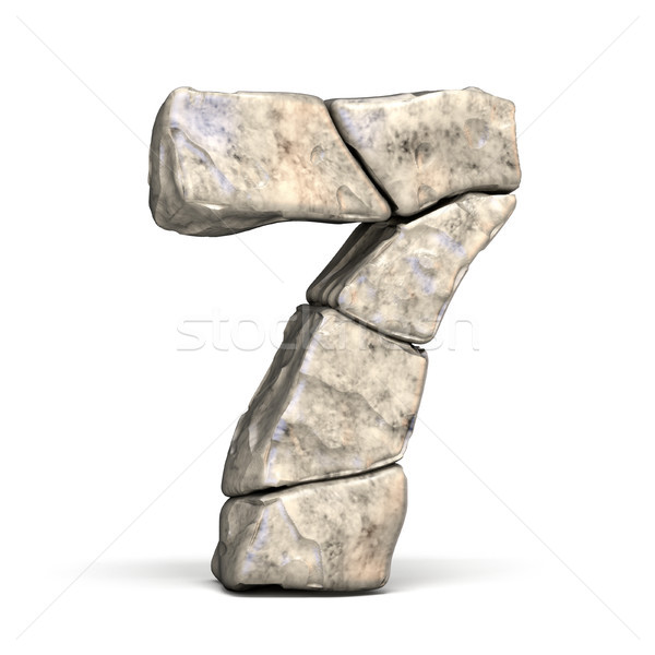 Stone font number 7 SEVEN 3D Stock photo © djmilic
