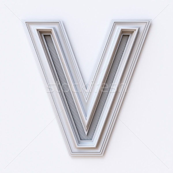 White picture frame font Letter V 3D Stock photo © djmilic