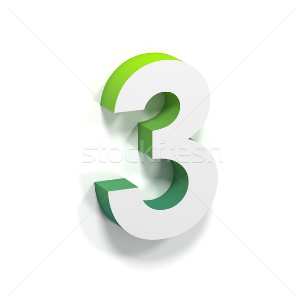 Green gradient and soft shadow number THREE - 3 Stock photo © djmilic