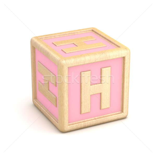 Lettre h bois alphabet blocs police 3D [[stock_photo]] © djmilic