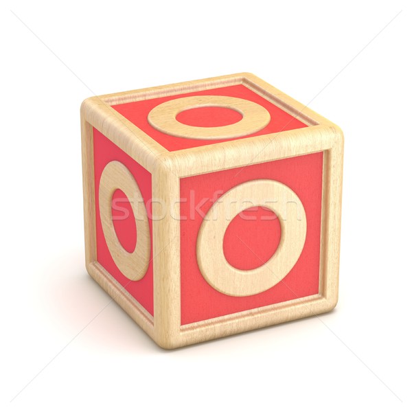Letter O wooden alphabet blocks font rotated. 3D Stock photo © djmilic