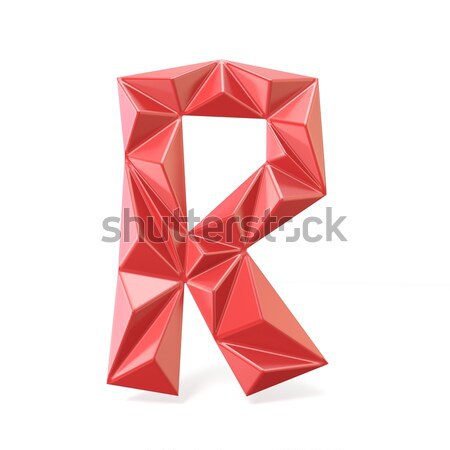 Red modern triangular font digit FOUR 4 3D Stock photo © djmilic