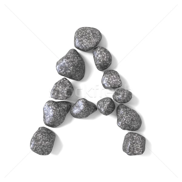 Font made of rocks LETTER A 3D Stock photo © djmilic