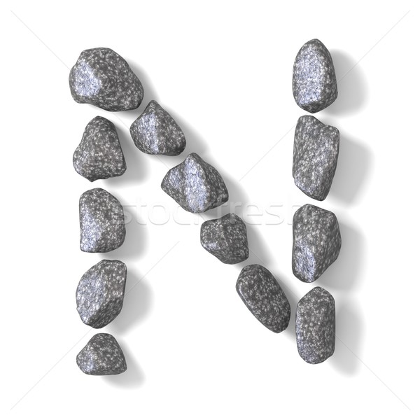 Font made of rocks LETTER N 3D Stock photo © djmilic