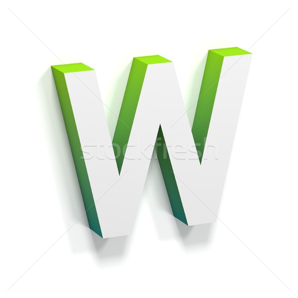 Green gradient and soft shadow letter W Stock photo © djmilic