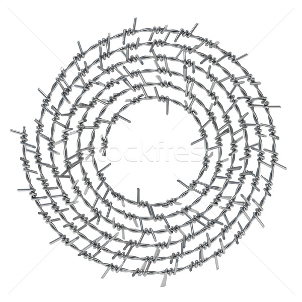 Spiral barbed wire front view 3D Stock photo © djmilic