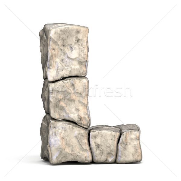 Kamień chrzcielnica litera l 3D 3d ilustracja Zdjęcia stock © djmilic