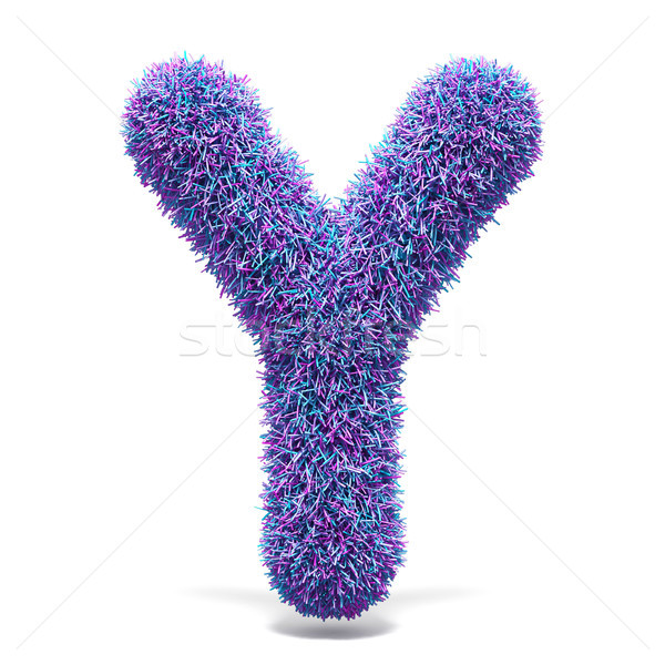 ストックフォト: 紫色 · 毛皮 · 手紙 · 3次元の図 · 3dのレンダリング · 実例